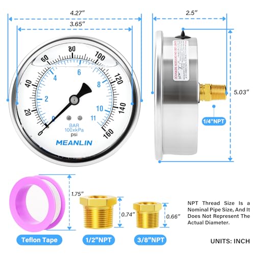 0~160Psi Stainless Steel 1