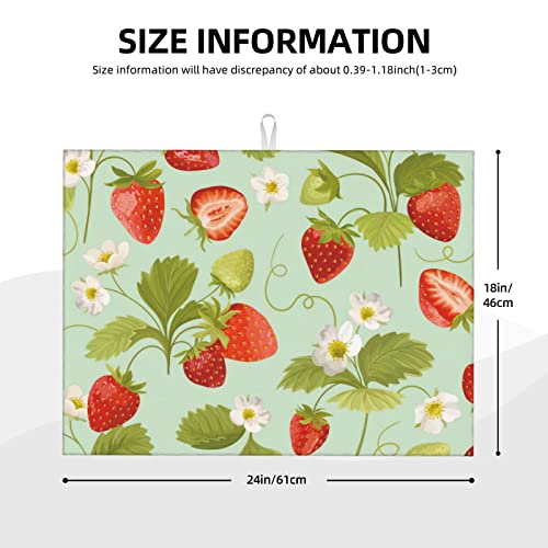 Large Dish Drying Mats For Kitchen Counter Microfiber Kitchen Drying Mat XL Draining Pad Absorbent Quick Drying Dish Mat 18x24 Inch