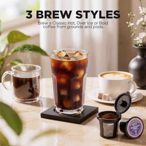 Single Serve Coffee Maker Hot and Iced with Bold Brew