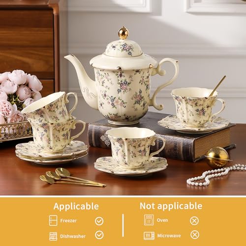 Country Roses Porcelain Tea Set