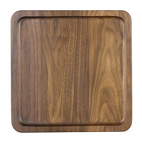 Rustic Walnut Wooden Tray Solid Wood Serving Tray Square Rectangle Platter Tea Tray Coffee Table Tray