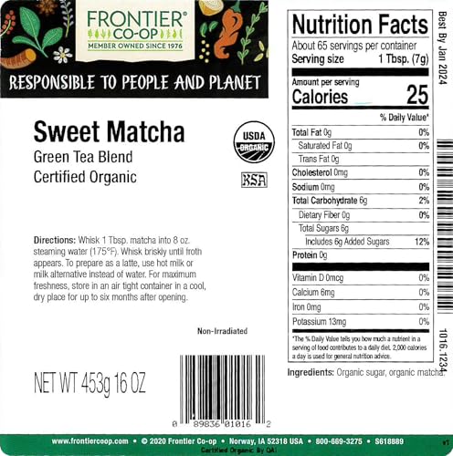 Organic Sweet Matcha Green Tea Powder (16 Ounce)