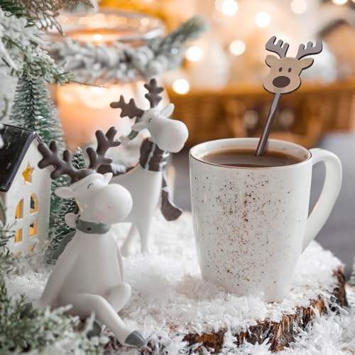 30 Pcs Christmas Drink Stirrers Reindeer Stir Sticks (30 Count)
