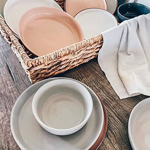 Ceramic Flat Bowls Set of 4