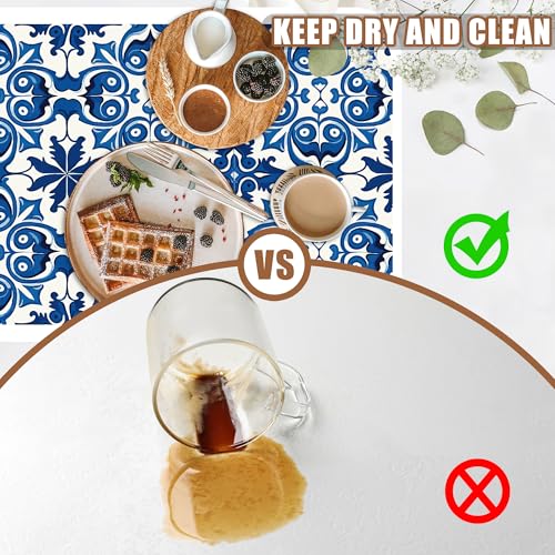 Dish Drying Mat Blue Portuguese Tiles Coffee Bar Mat for Countertop