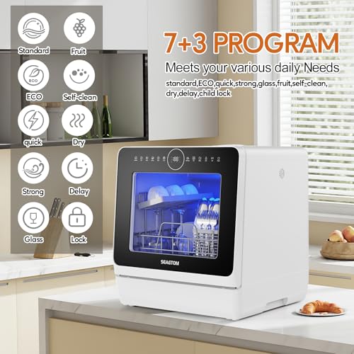 Countertop Dishwasher Water Tank 10 Programs Baby Care Mode Hot Air Drying