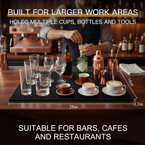 2 Pcs Bar Mat 28 X 16 Inch Black (2 Count)