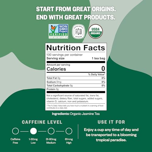 Organic Jasmine Green Tea (100 Count)