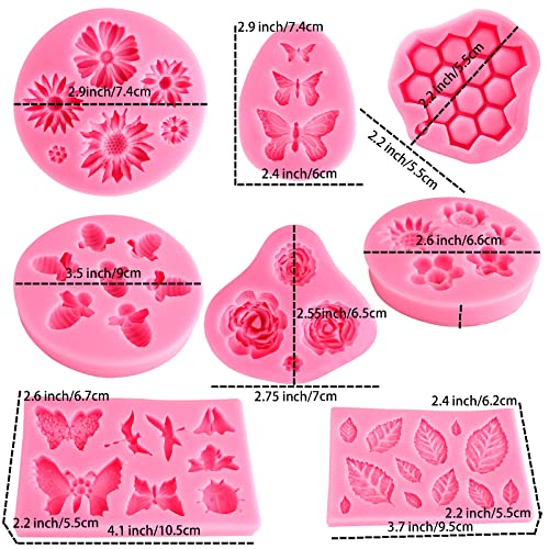 Silicone Mold Flower 8pcs Chocolate Fondant Polymer Clay Candy Gummy Mold (8 Count)