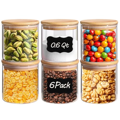 Glass Storage Containers with Lids 0.6 Qt (6 Count)