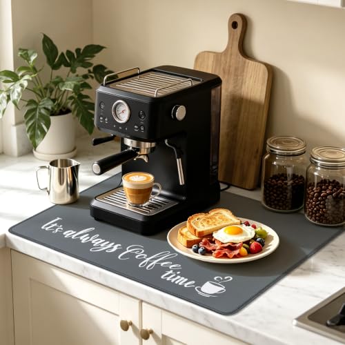 Coffee Mat 2 Pack 12x19 Inch Absorbent Non