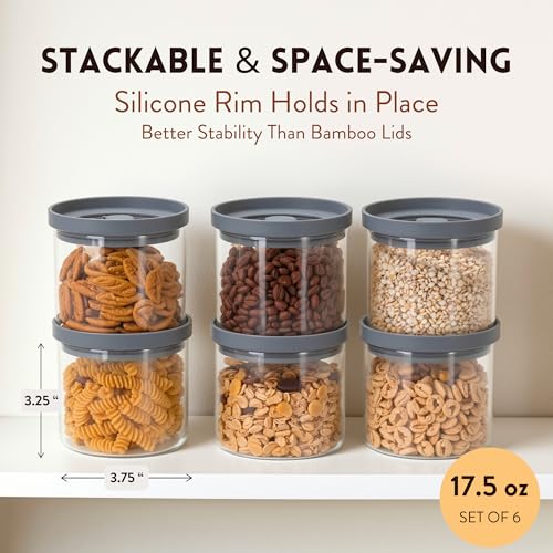 Glass Canisters with Airtight Lids Set of 6 (6 Count)