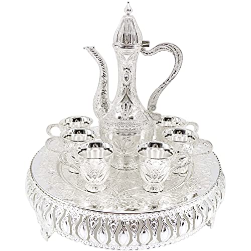 Turkish Tea Coffee Cup and Pot Set Including Teapot