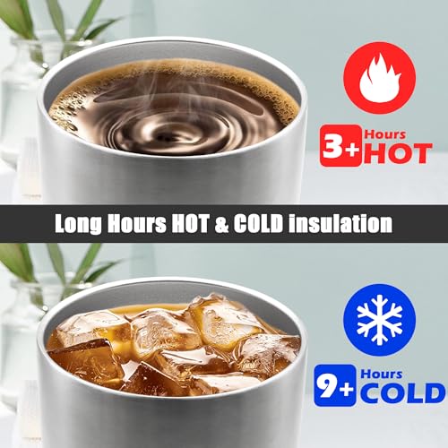 20oz Tumbler Insulated Coffee Tumblers with Lid Stainless Steel SS 8P (8 Count)