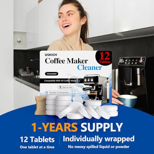 Coffee Machine Cleaner Descaler Tablets 12 Pack (12 Count)