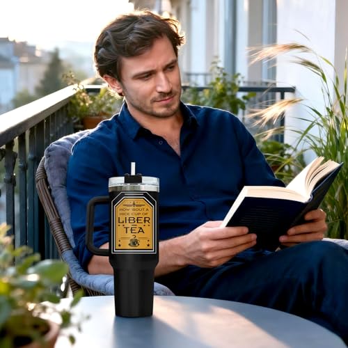 Liber Tea Patriotic Funny 40 oz Tumbler with Handle
