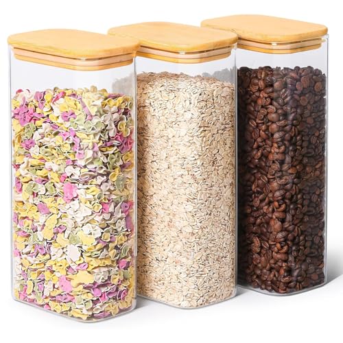 Glass Storage Containers with Lids 2 Qt (3 Count)