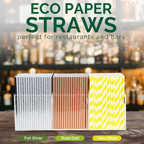 Rose Gold Paper Cocktail Straws (500 Count)