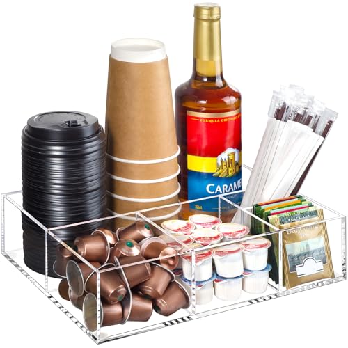 Acrylic Coffee Bar Station Organizer for Countertop