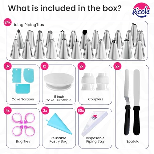 88 pc Cake Decorating Kit & Cake Turntable (88 Count)