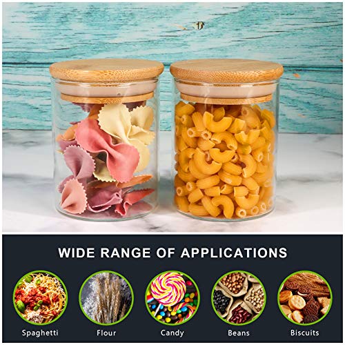 15 Pack 8 oz Glass Jars With Bamboo Lids for Kitchen (15 Count)