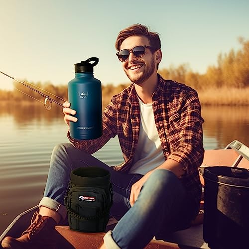 64 oz Insulated Water Bottle with Carrier Bag & 3 Lids