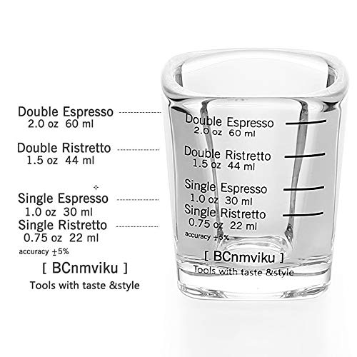 Espresso Shot Glass Liquid Heavy Sturdy Glass Shot Glasses Measuring cup Wine Glass 6 Pack 2oz (6 Count)