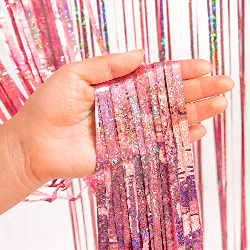 Rose Gold Tinsel Foil Fringe Curtains