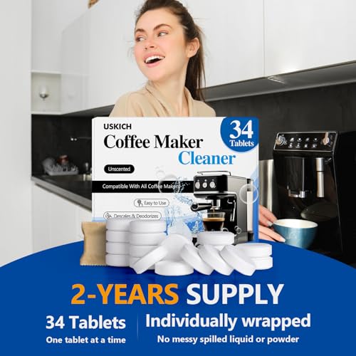 Coffee Machine Cleaner Descaler Tablets 34 Pack (34 Count)