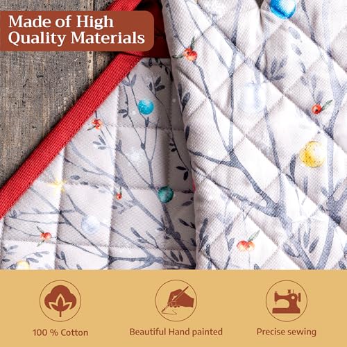 100% Cotton Oven Mitt & Pot Holder Set