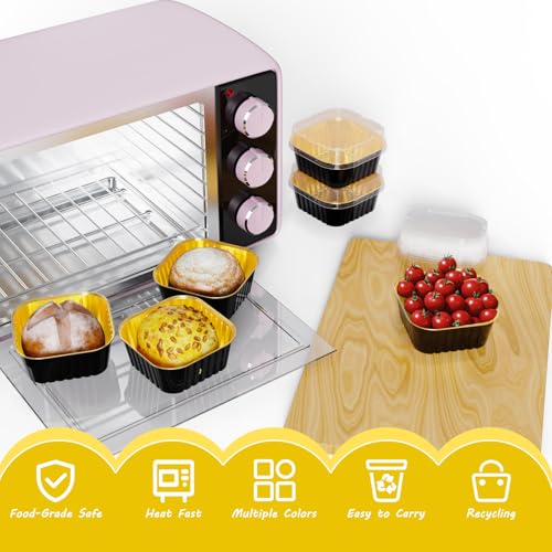 50 Pack Mini Cake Pans with Lids (50 Count)