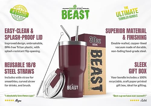 Beast 30 oz Tumbler Stainless Steel Vacuum Insulated Coffee Ice Cup Double Wall Travel Flask