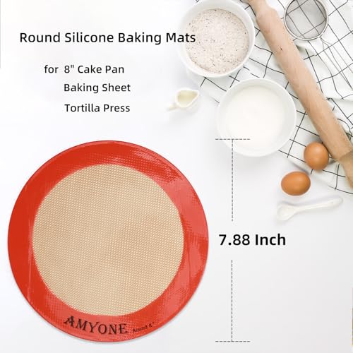 Round Silicone Baking Mats for 8 Inch Cake Pan