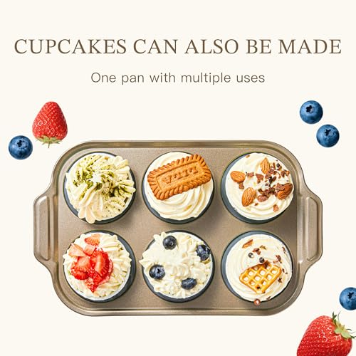 2 Pack Foldable Nonstick Silicone Muffin Pans For Baking (2 Count)