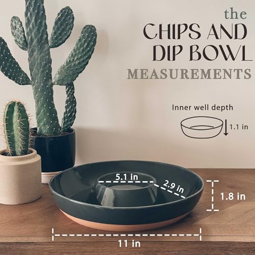 Ceramic Chips and Dip Serving Tray