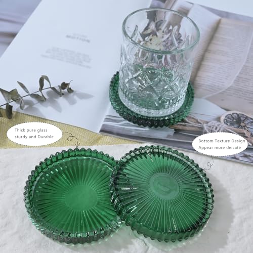 Crystal Glass Coaster 6 Pack Round Cup Drinks Coasters (6 Count)