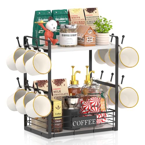 Coffee Mug Cup Holder Tree Bar Station Organizer