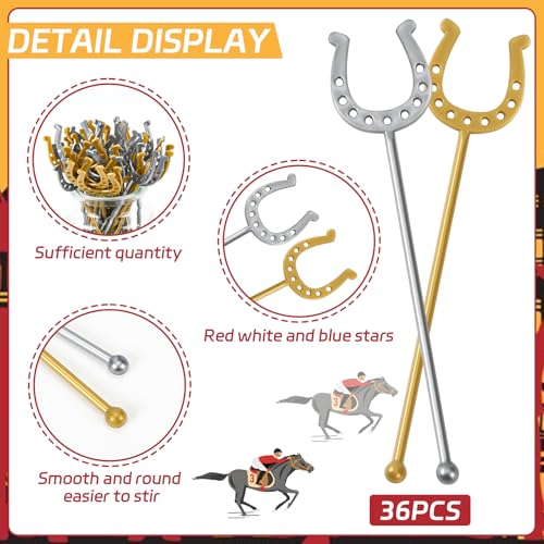 36 PCS Kentucky Derby Cocktail Stirrers