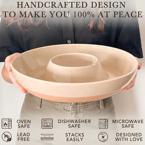 Ceramic Chips and Dip Serving Tray