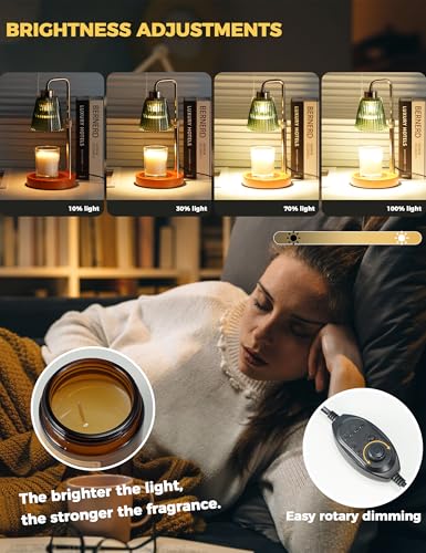 Green Candle Warmer Lamp with 24h Cycle Timer