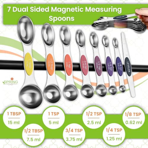 Magnetic Measuring Cups & Spoons Set of 15 (15 Count)