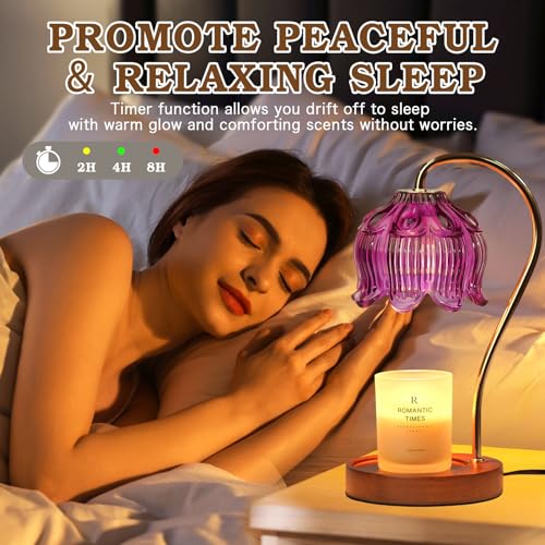 Purple Candle Warmer Lamp with Timer