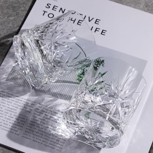 Crystal Whiskey Glasses Set of 2 Handcrafted Old Fashioned Glasses (2 Count)