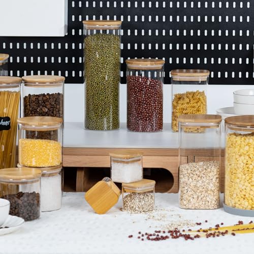 4oz 120ml Square Glass Spice Storage Containers with Lids 12 (12 Count)