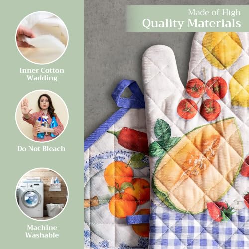 100% Cotton Oven Mitt & Pot Holder Set (2 Count)
