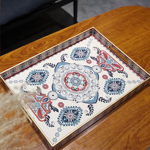 Rectangle Plastic Serving Tray with Handles