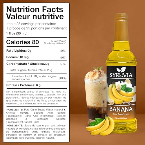 Banana Syrup Flavored Syrup for Coffee (25.4 Fl Oz)