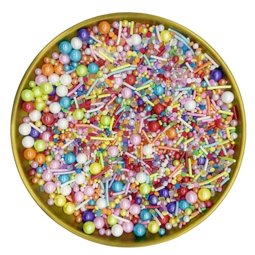 Rainbow Sprinkles Mixed Style Edible Cake Decorations Cupcake Toppers Cookie Perfect for Cakes (3 Ounce)