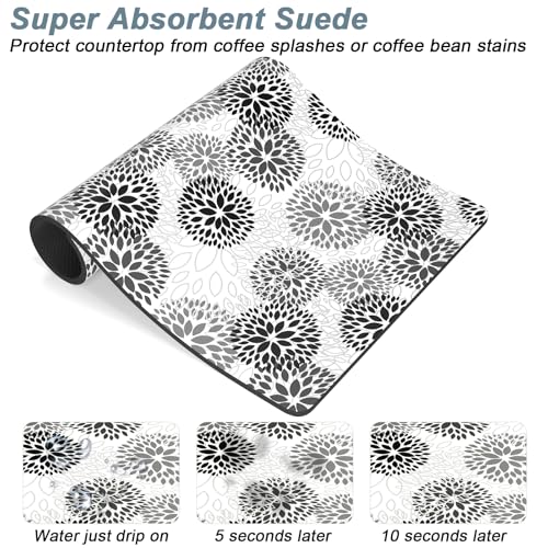 Coffee Mat 12" x 19" Cute Coffee Bar Mats for Espresso Machine Station Accessories and Organizer