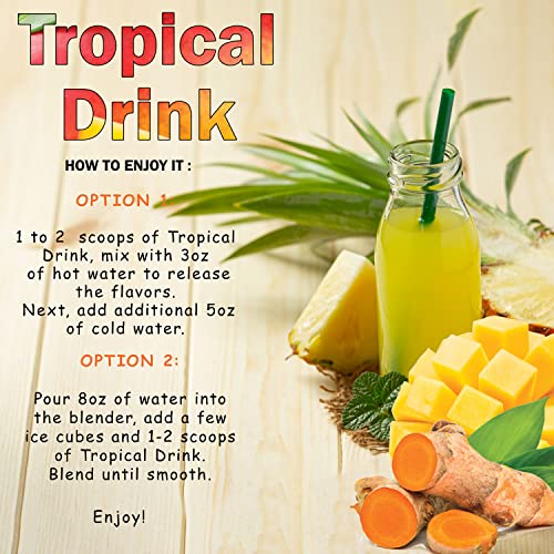 Tropical Drink Mango Pineapple Turmeric Honey Natural Refresher with Marigold Extract 12oz Great for Loaded Tea Bubble Tea (12 Ounce)